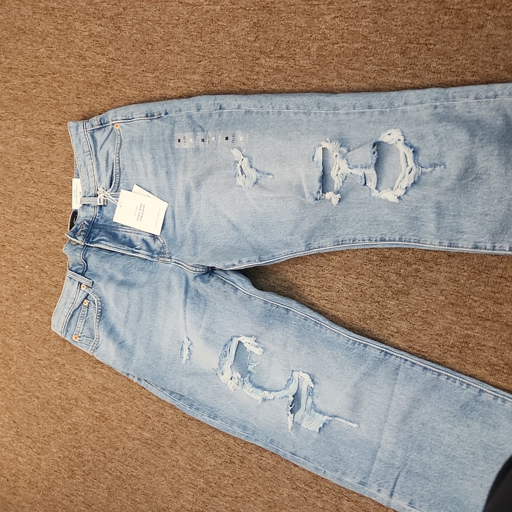 High rise straight jeans